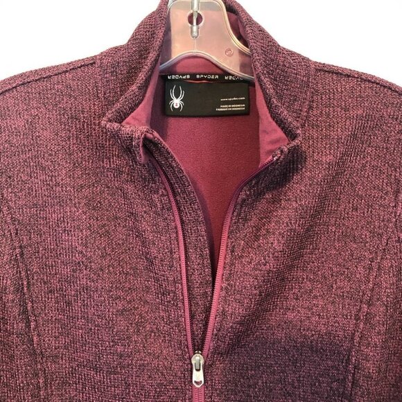 Spyder Full Zip Textured Burgundy Jacket Ladies Lg - Picture 2 of 14